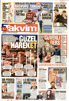 TAKVİM 13 Eylül 2026 gazete manşeti
