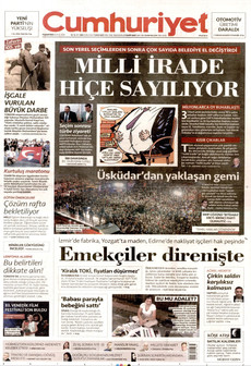 CUMHURİYET 14 Eylül 2026 gazete manşeti