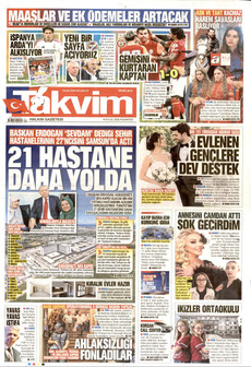 TAKVİM 14 Eylül 2026 gazete manşeti