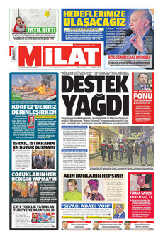 MİLAT 14 Eylül 2026 gazete manşeti