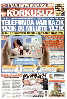 KORKUSUZ 15 Eylül 2026 Gazete Manşeti Küçük
