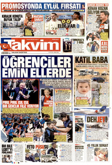 TAKVİM 15 Eylül 2026 gazete manşeti