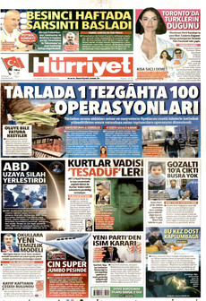 HÜRRİYET 16 Eylül 2026 gazete manşeti