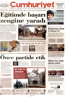 CUMHURİYET 16 Eylül 2026 gazete manşeti