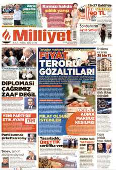MİLLİYET 16 Eylül 2026 gazete manşeti