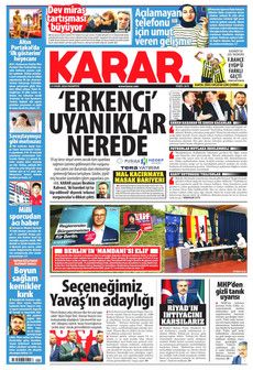 KARAR 21 Eylül 2026 gazete manşeti